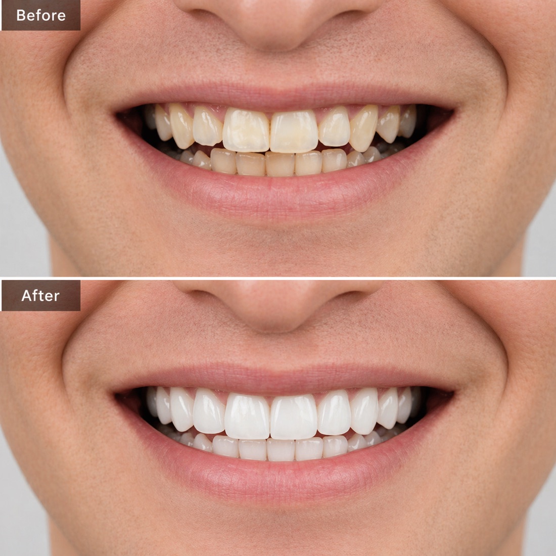 Before and after dental treatment case 1