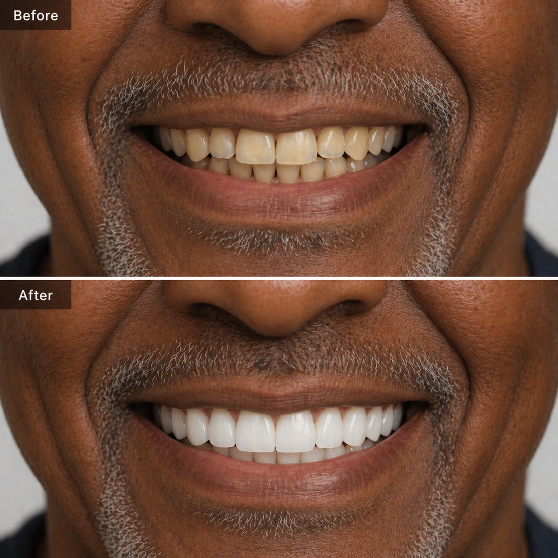 Before and after dental treatment case 3