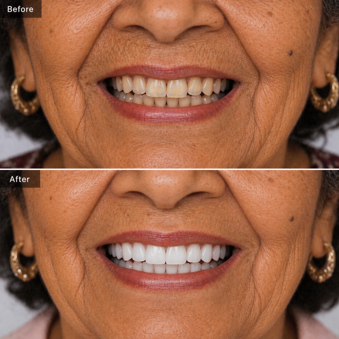 Before and after dental treatment case 4
